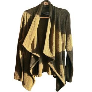 A8 BNCI by Blanc Noir Knit Cardigan Duster Olive Green XL Waterfall‎ Collar